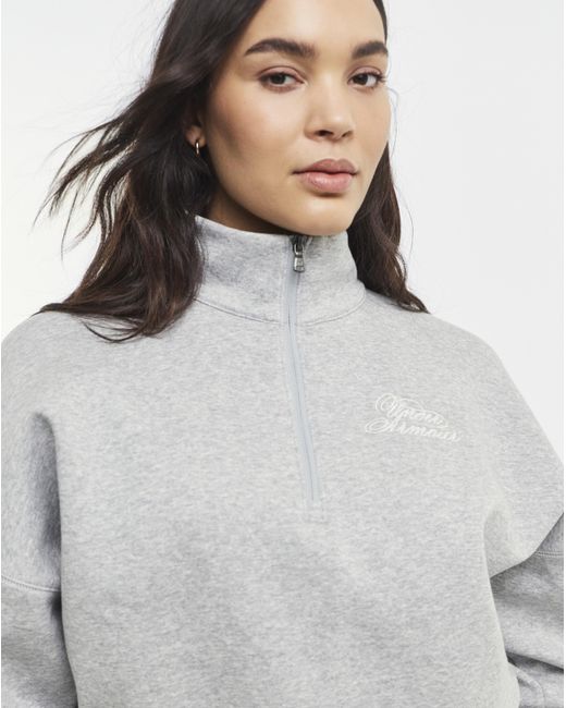 Under Armour Blue Rival Script Half Zip Sweat