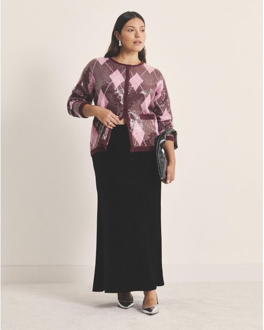 Simply Be Pink Clear Sequin Cardigan