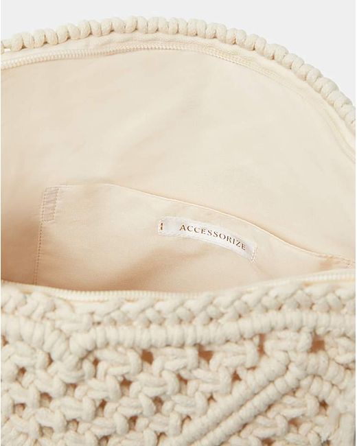 Accessorize White Macrame Shoulder Bag