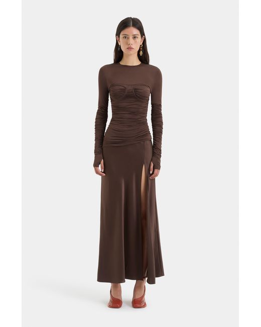Sir Brown Alessia Draped Gown