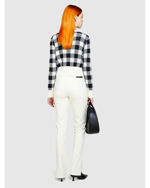 Sisley White Colorful Jeans With Slits