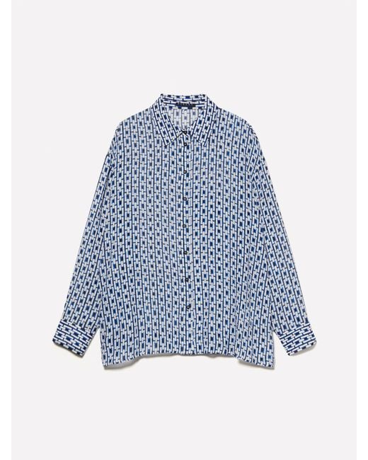 Sisley Blue Micropattern Comfort Fit Shirt