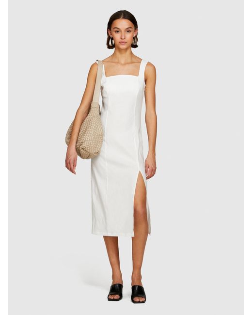Sisley White Fitted Dress With Slit