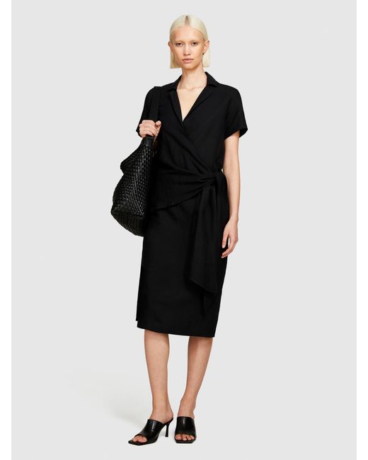 Vestito Midi Con Incrocio di Sisley in Black