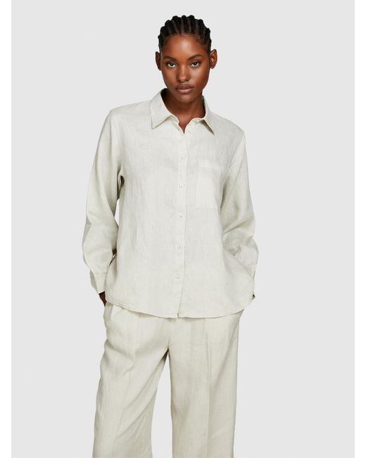 Camicia 100% Lino di Sisley in White