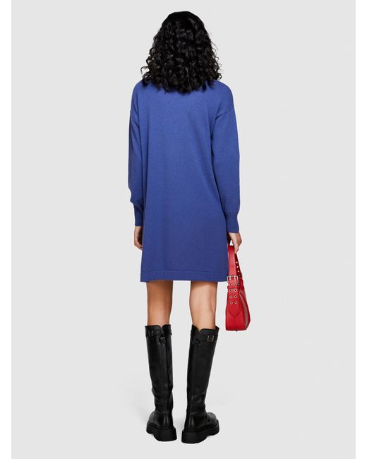 Sisley Blue Short Sweater Dress