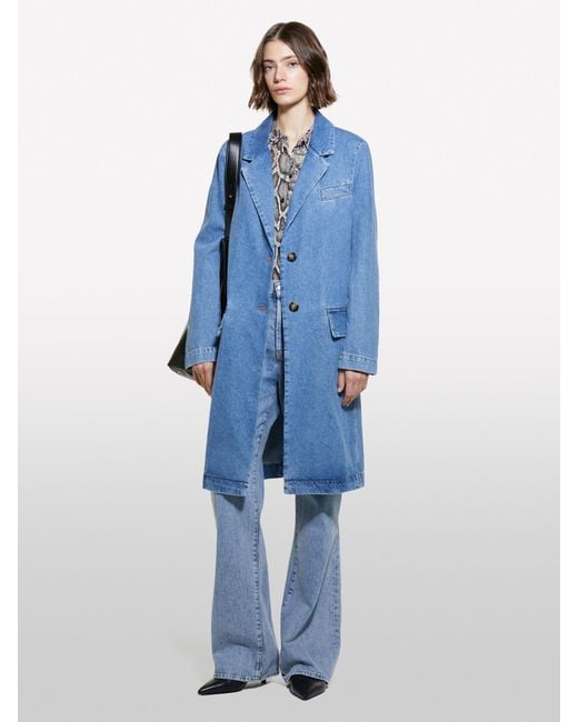 Sisley Blue Denim Trench Coat