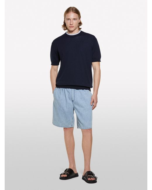 Bermuda Di Jeans Chiaro Relaxed Fit di Sisley in Blue da Uomo