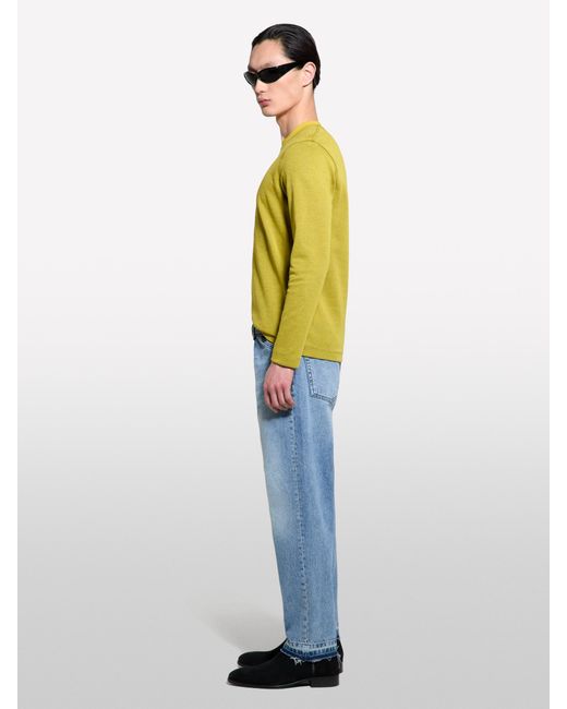 Sisley Jeans Regular Fit Blau Mit Ausgefranstem Rand, Mann, Größe in Blue für Herren