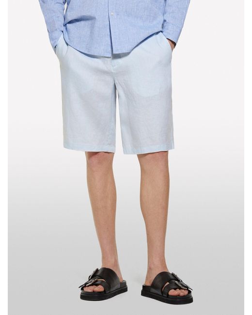 Bermuda Azzurro Chiaro 100% Lino di Sisley in Blue da Uomo