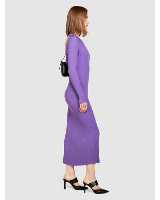 Sisley Purple Knitted Dress With Crossover