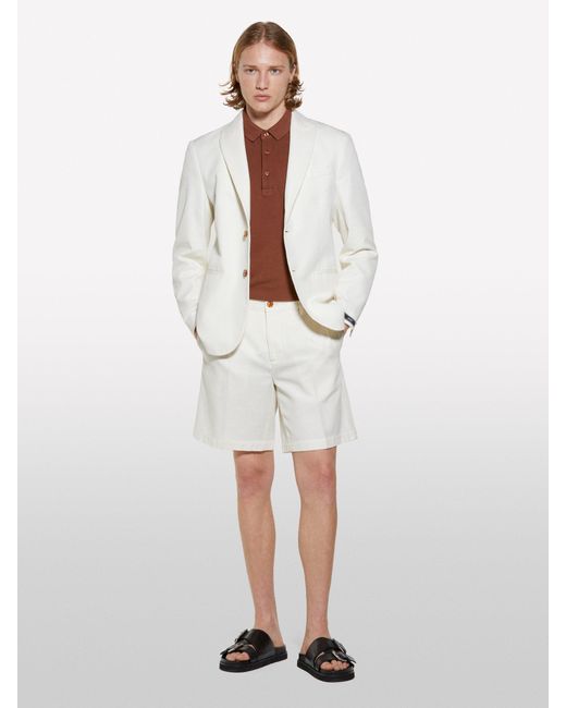 Bermuda Regular Fit Bianco Panna di Sisley in White da Uomo