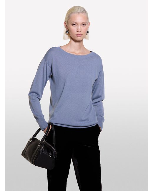 Sisley Blue Boat Neck Sweater