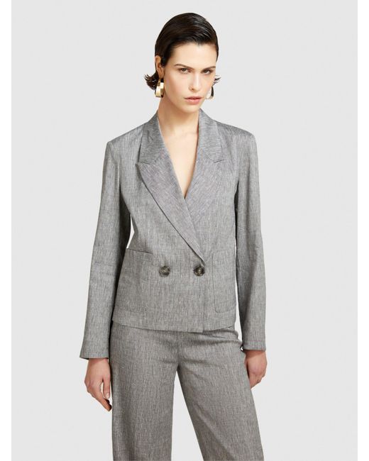 Sisley Gray Double-breasted Comfort Fit Blazer