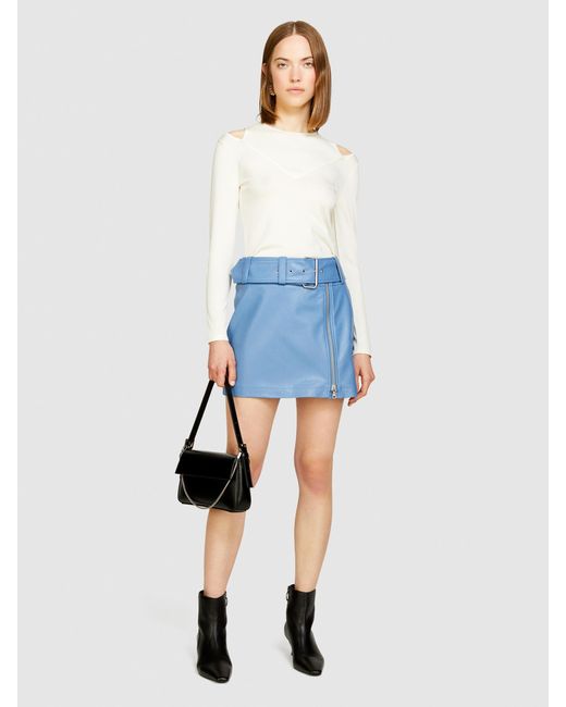 Sisley Blue Mini Skirt With Maxi Belt