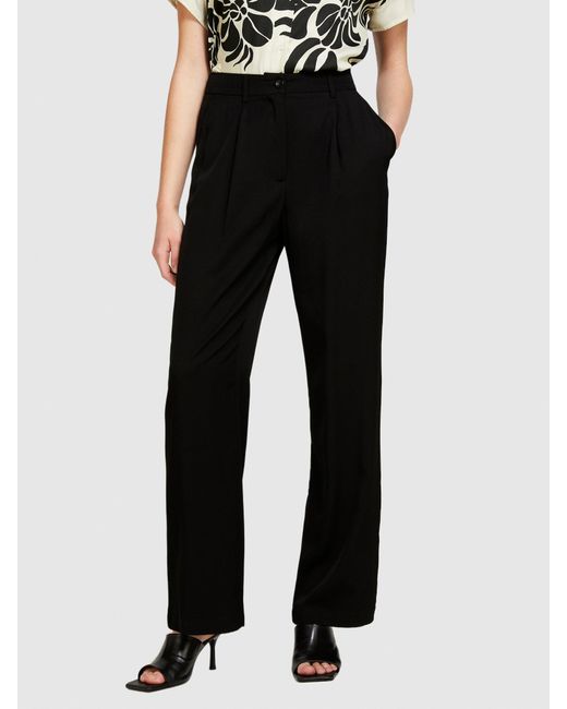 Sisley White Low-waisted Flared Fit Trousers