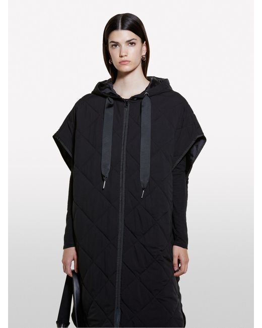 Sisley Blue Oversized Fit Quilted Cape