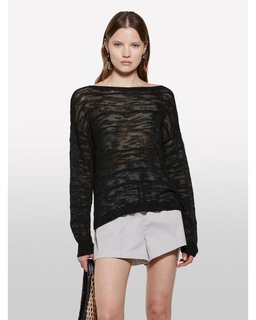 Maglia Nera A Righe Con Lurex di Sisley in Black