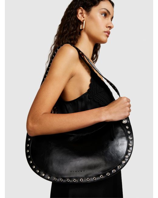 Sisley Black Glossy Shoulder Bag