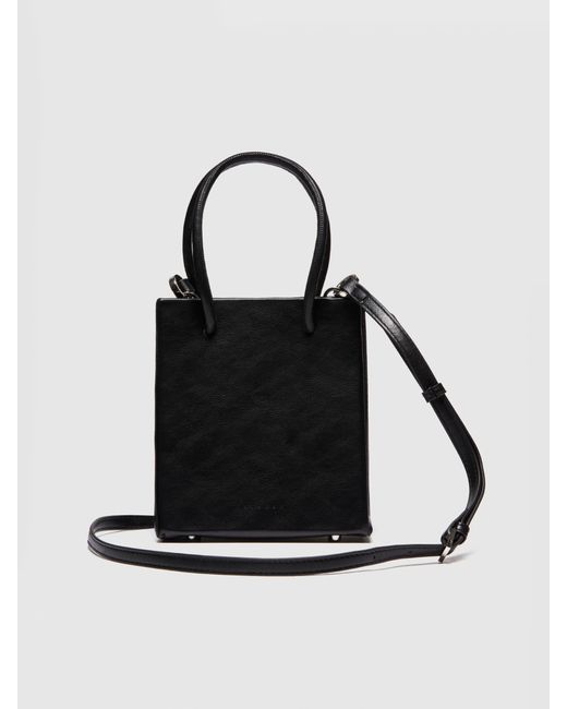Sisley Black Mini Tote Bag With Shoulder Strap
