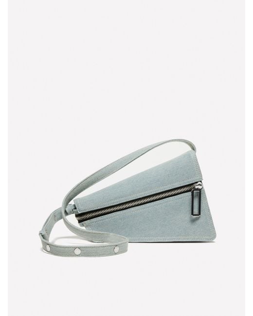 Sisley Blue Asymmetric Denim Bag With Shoulder Strap