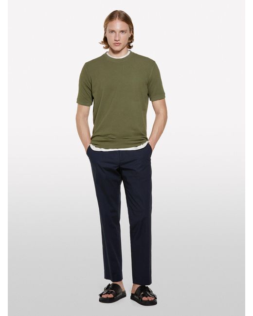 T-shirt Verde Militare A Maniche Corte di Sisley in Multicolor da Uomo