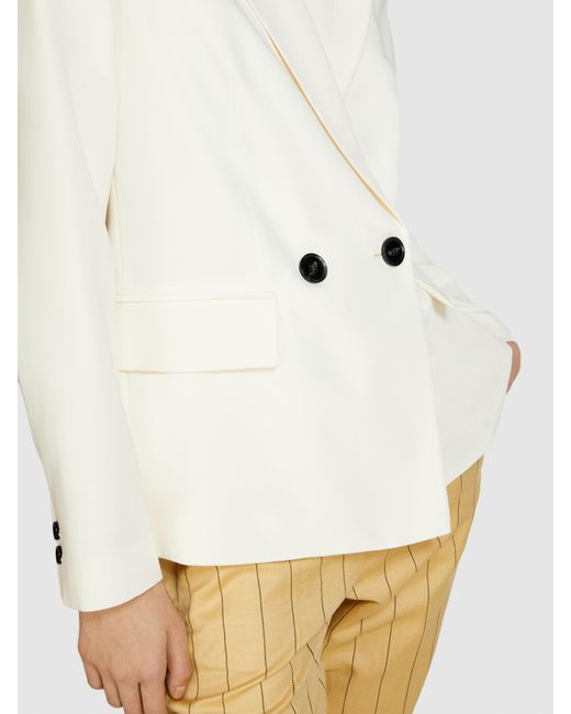 Sisley Natural Double-breasted Slim Fit Blazer