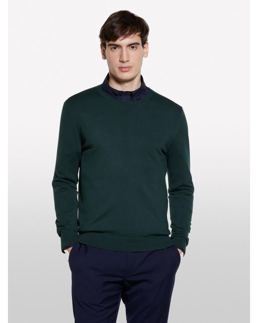 Sisley Blue Regular Fit Sweater for men