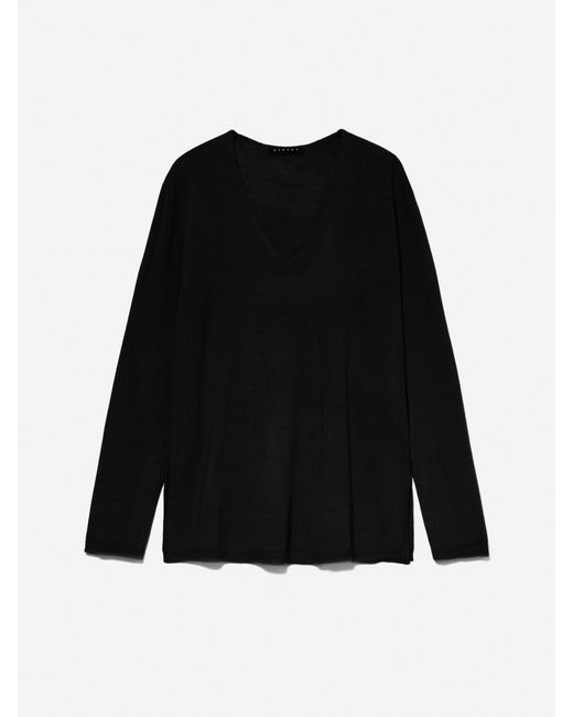 Plunging neckline sweater hot sale