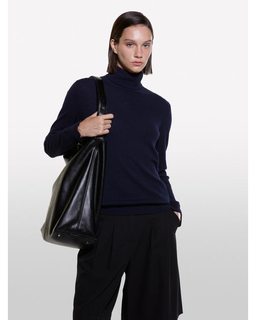 Sisley Blue High Neck Sweater