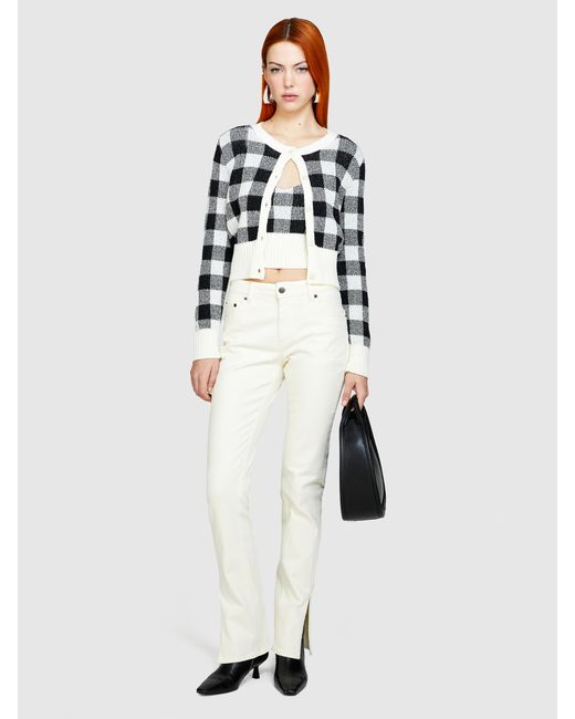Sisley White Colorful Jeans With Slits