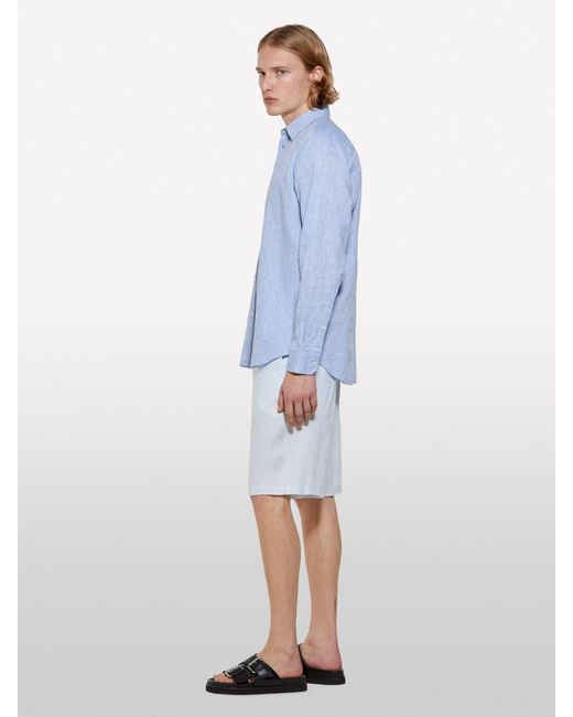 Bermuda Azzurro Chiaro 100% Lino di Sisley in Blue da Uomo