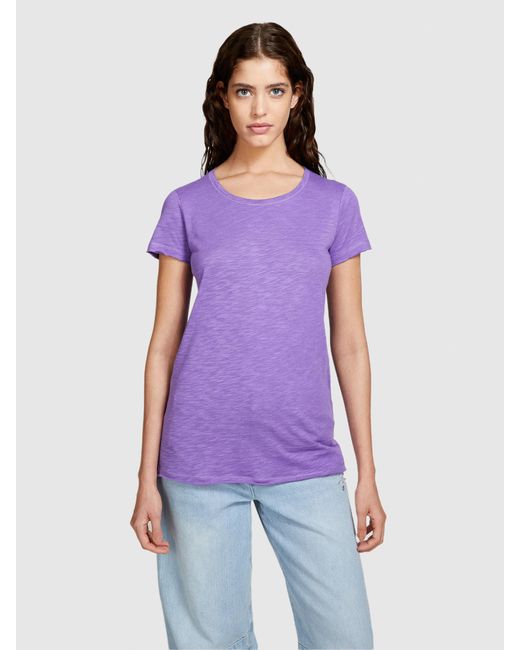 Sisley Purple Crew Neck T-shirt