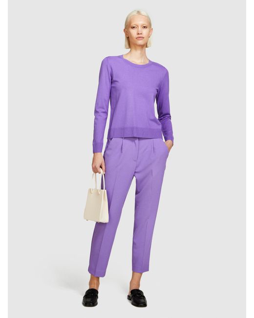 Sisley Purple Einfarbiger Pullover