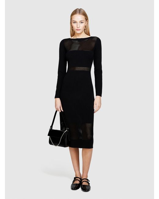 Sisley Black Long Sweater Dress