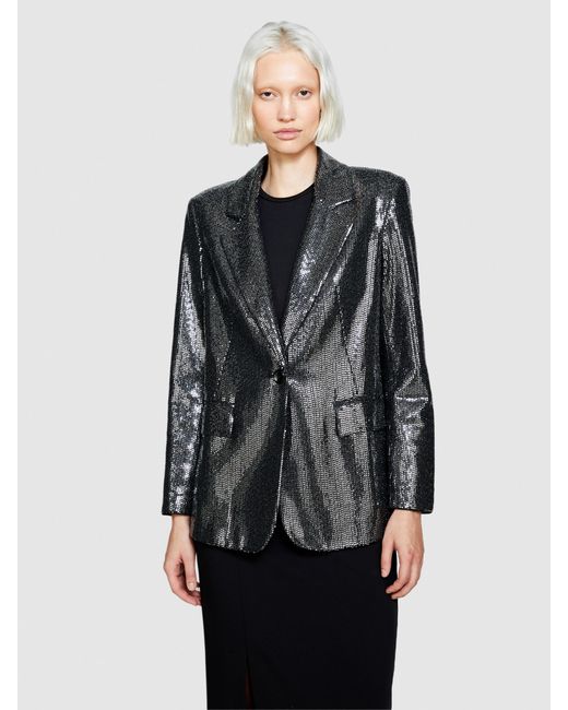 Sisley White Jacket With Micro Sequins