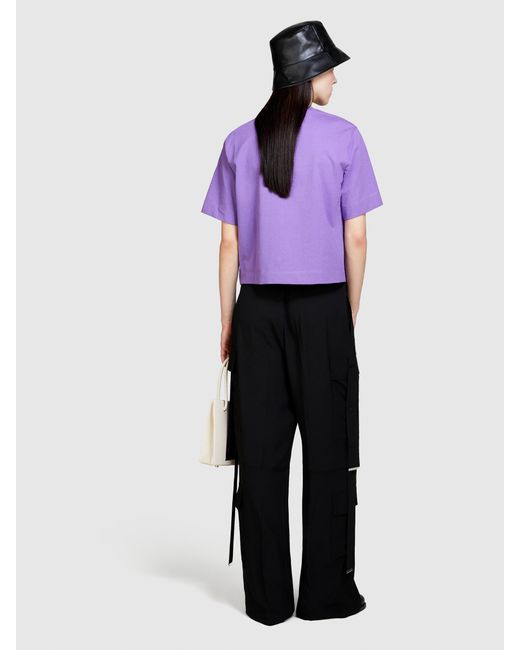 Sisley Purple Boxy Fit T-shirt