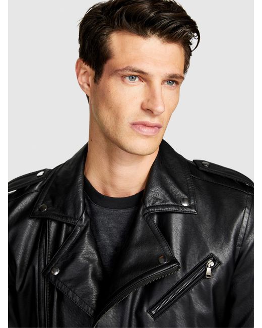 Sisley leather outlet jacket