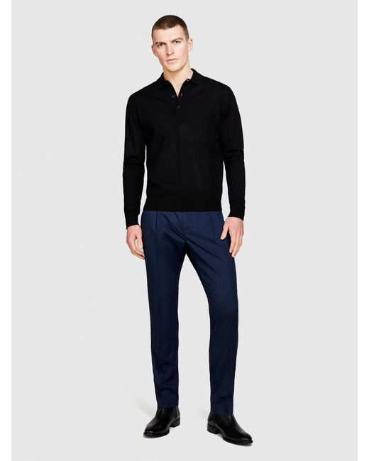Sisley Blue Yarn Dyed Trousers for men