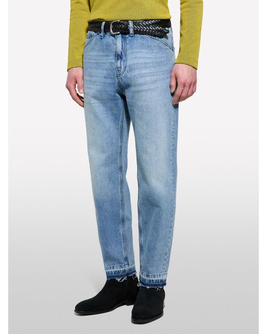 Sisley Jeans Regular Fit Blau Mit Ausgefranstem Rand, Mann, Größe in Blue für Herren