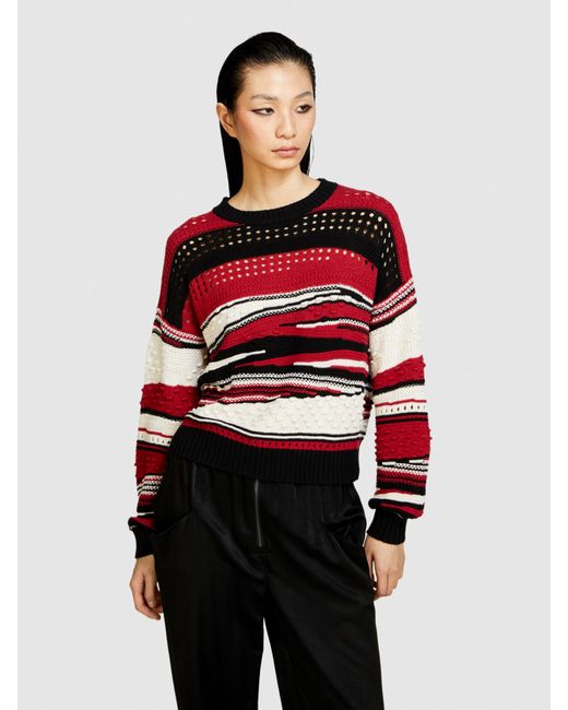 Sisley Red Multicolor-pullover