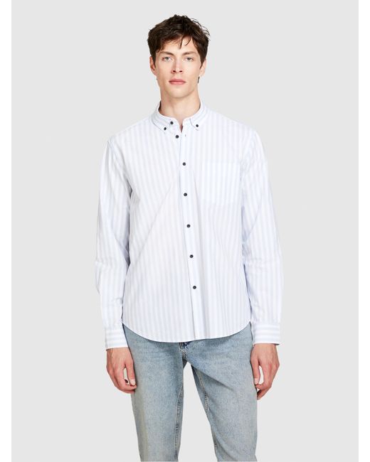 Sisley Blue Striped Shirt for men