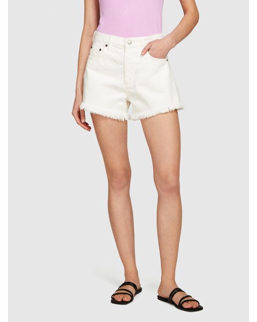 Shorts Di Jeans Sfrangiati di Sisley in Pink