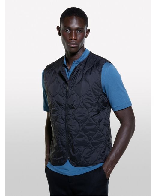 Sisley Blue Jacket With Padded Vest for men