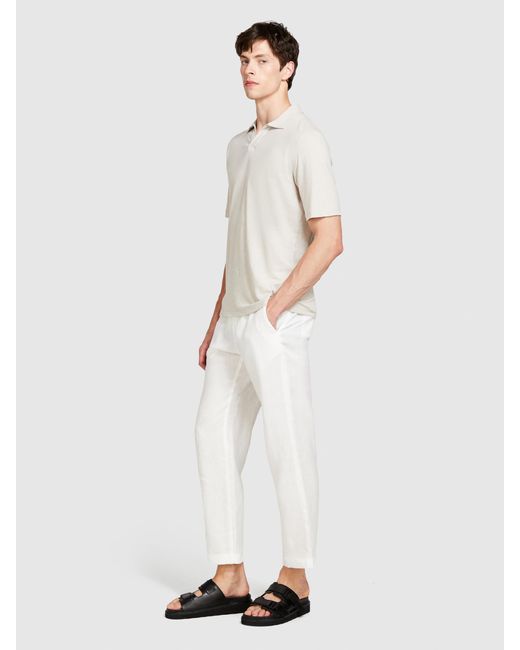 Pantaloni Regular Fit 100% Lino di Sisley in White da Uomo