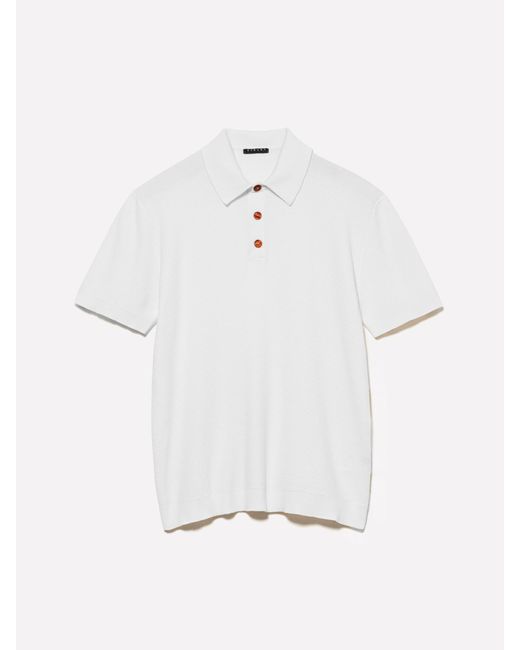 Polo Bianco Panna In Maglia di Sisley in White da Uomo