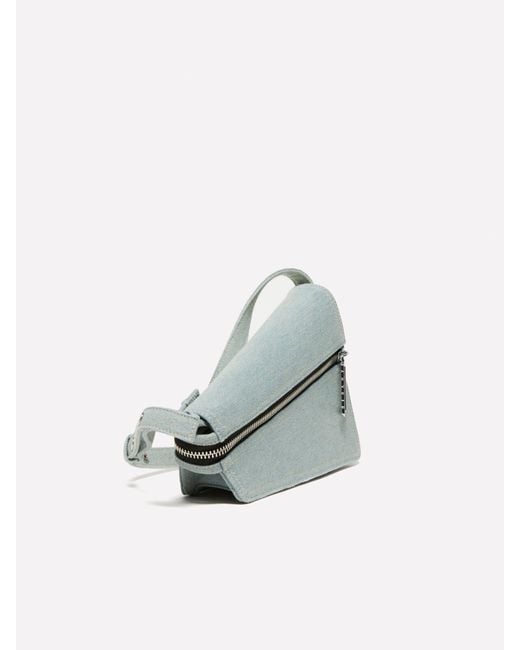 Sisley Blue Asymmetric Denim Bag With Shoulder Strap