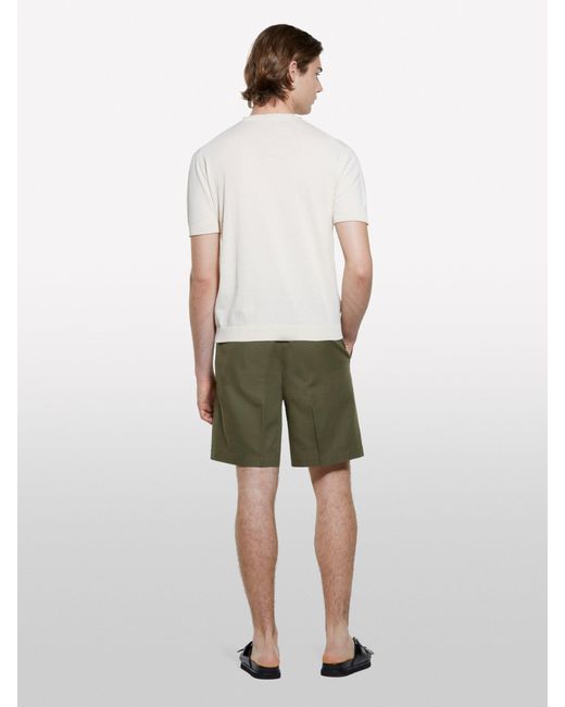 Bermuda Regular Fit Verde Militare di Sisley in White da Uomo