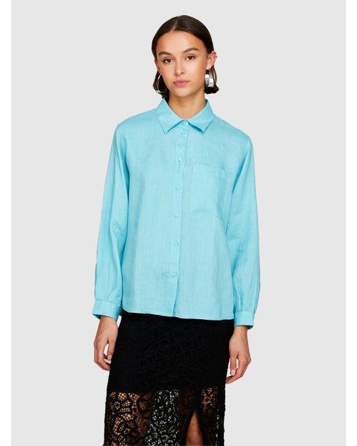 Sisley Blue 100% Linen Shirt