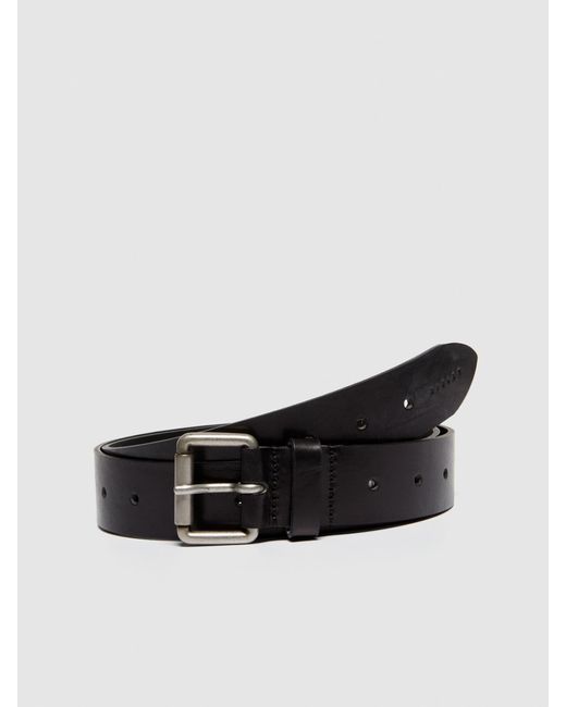 Sisley Black Leather Belt With Holes for men